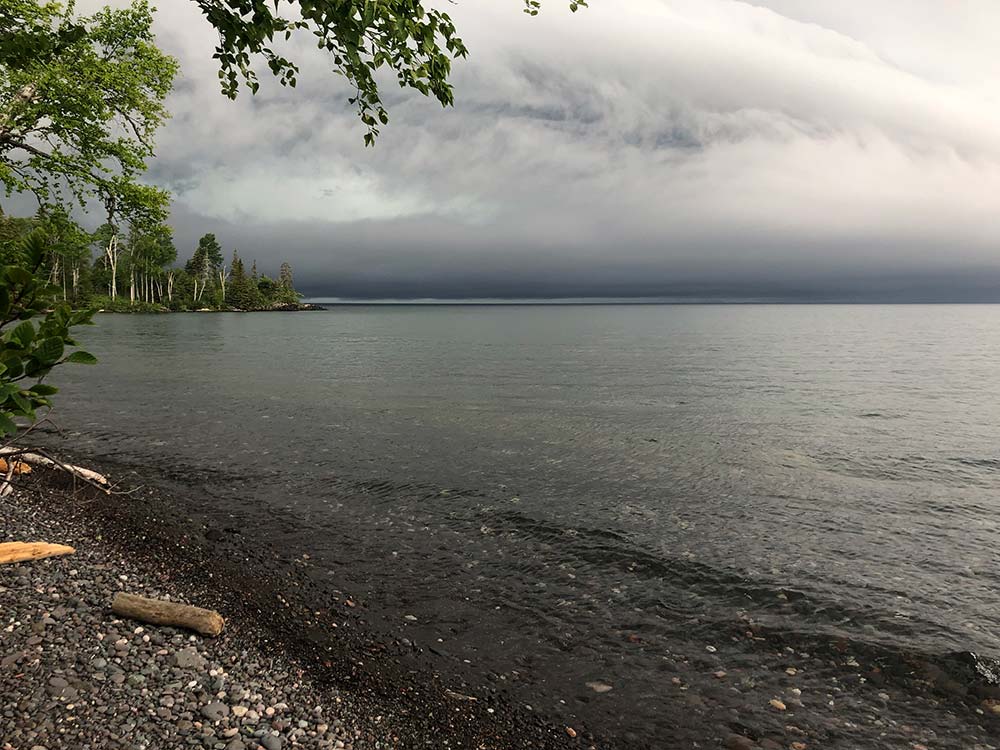 Thunderstorm clouds at Little Todd Harbor Campground, Isle Royale