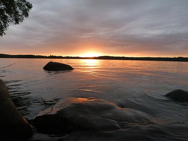 Sunset from South Lake Desor Campground, Isle Royale